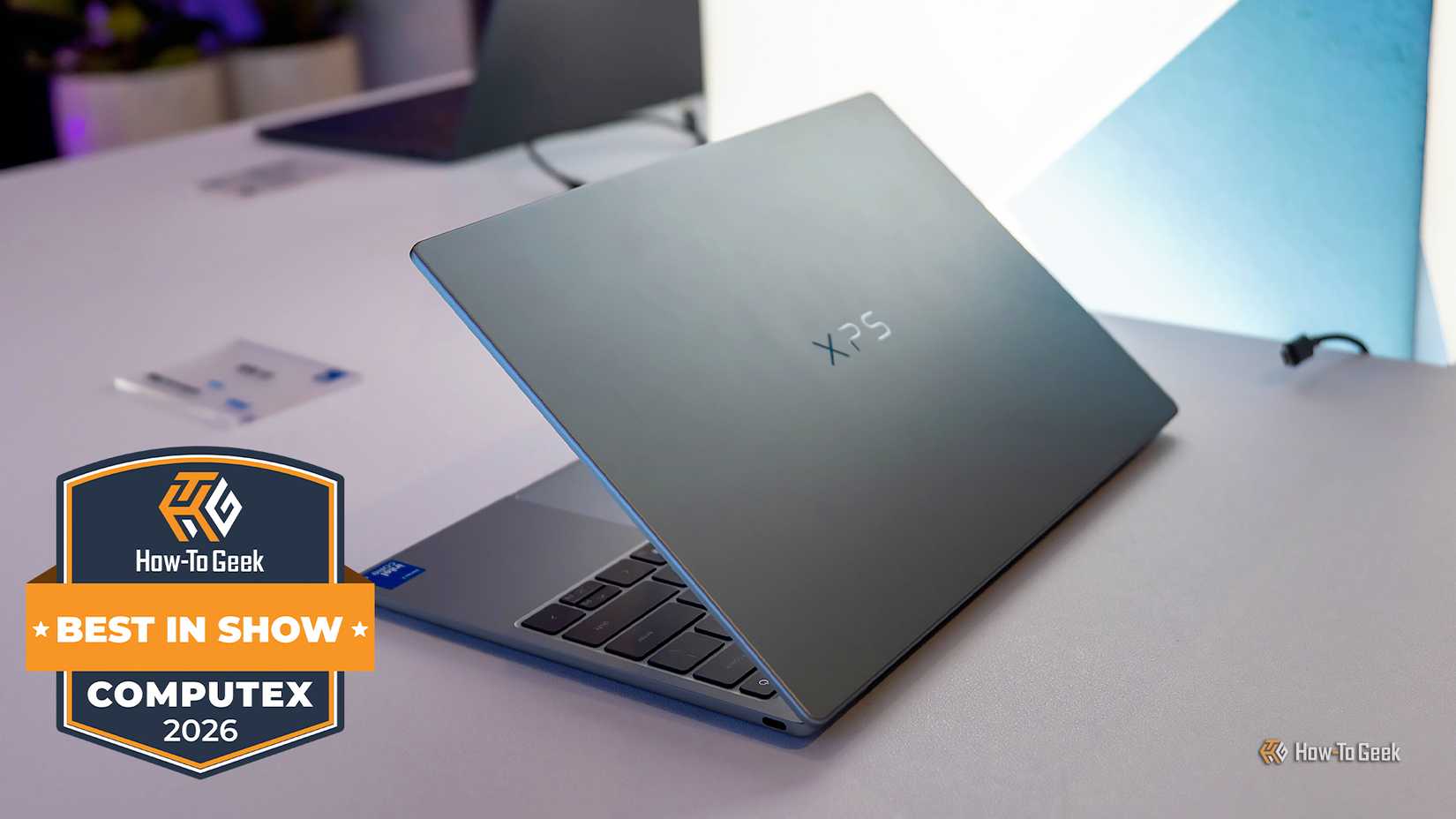 The Dell XPS 13 sitting on display at Computex 2026.
