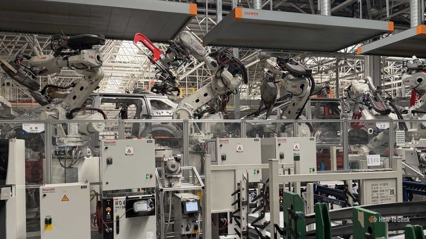 XPENG car manufacturing robots