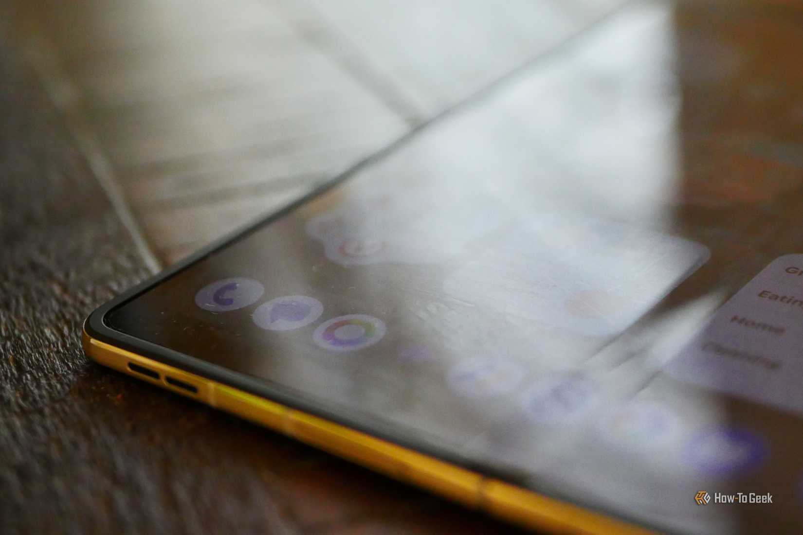 App icons on the inner screen of an unfolded Motorola Razr Fold. 