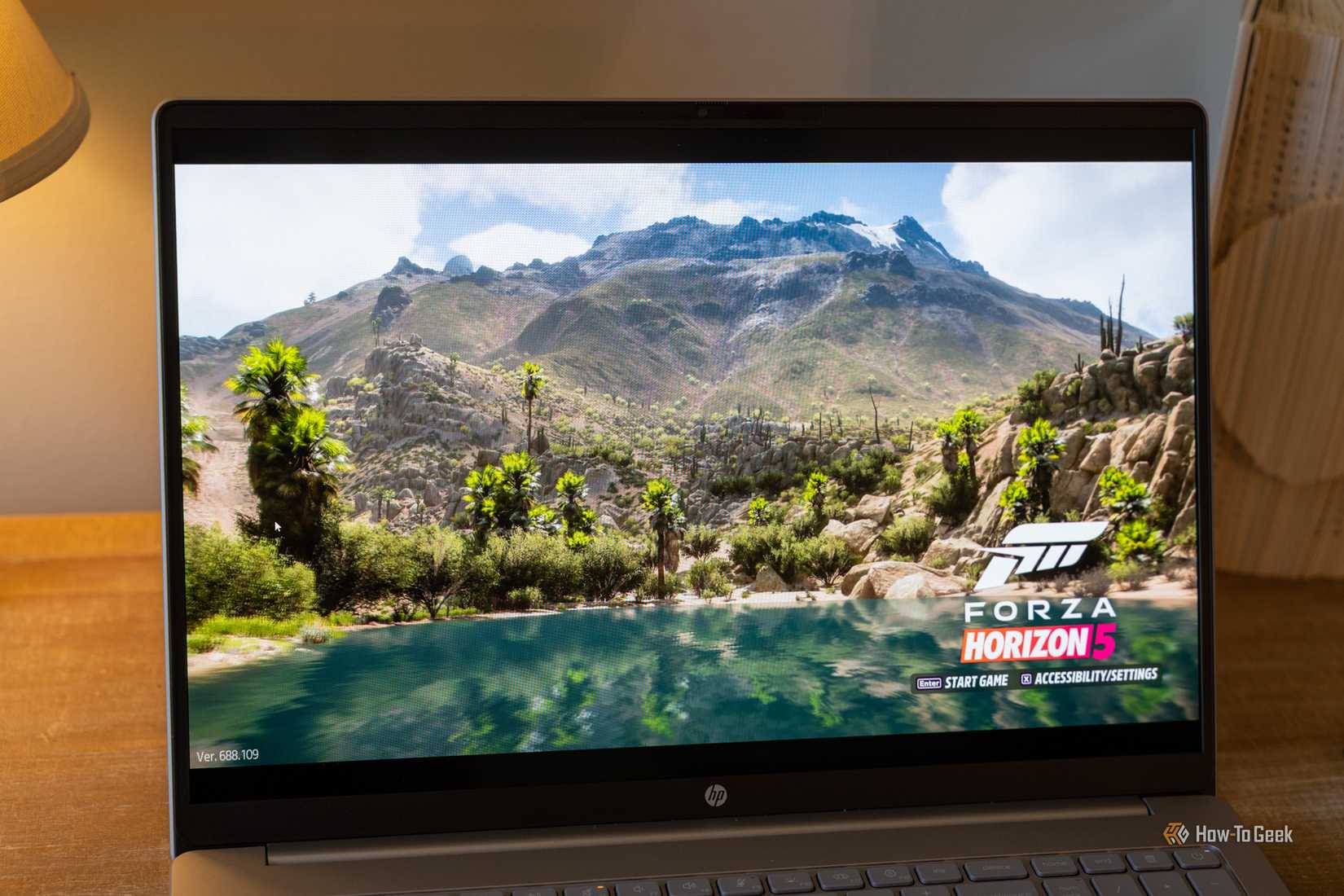 HP OmniBook 3 running Forza Horizon 5 on Snapdragon X.