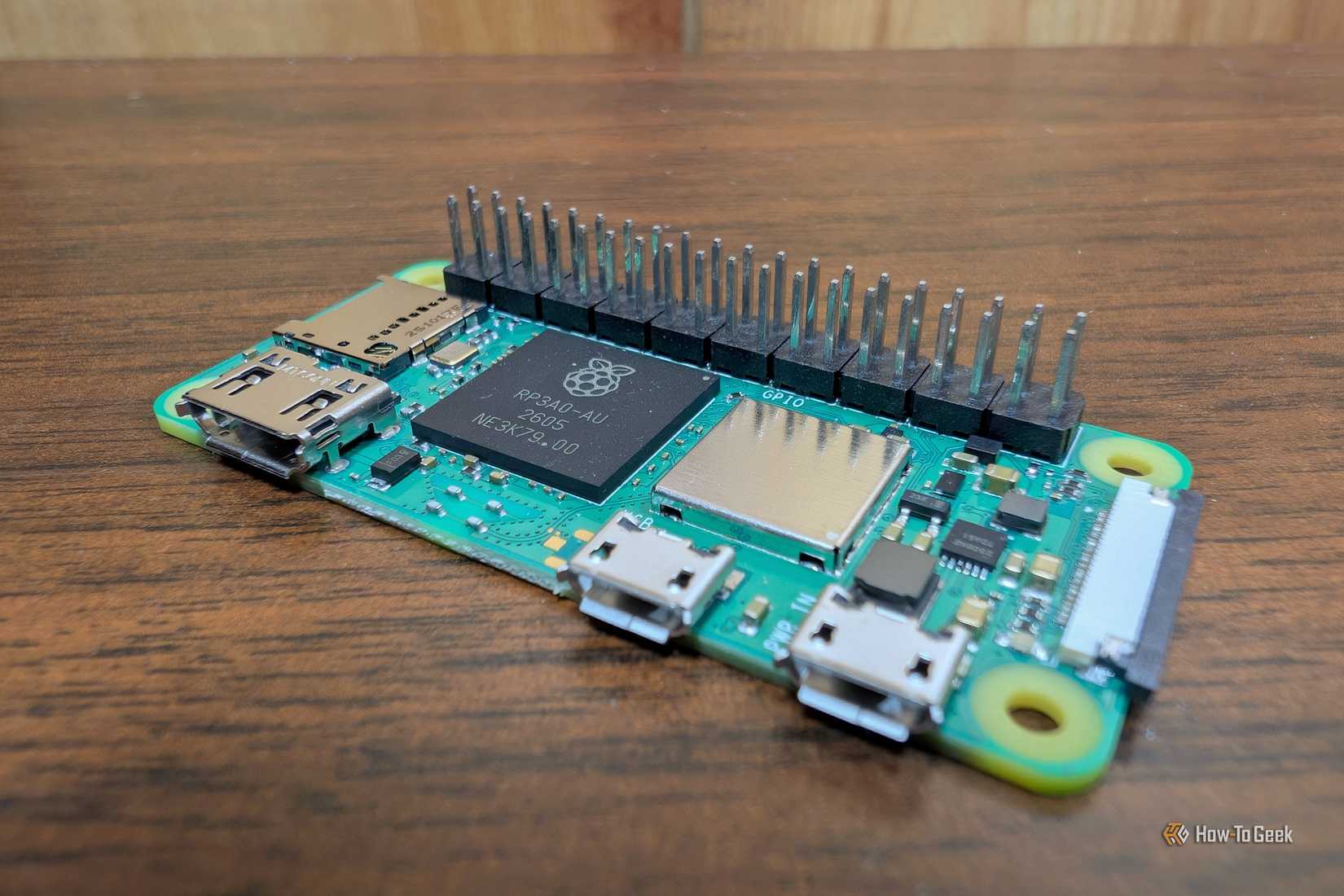 A Raspberry Pi Zero 2 W on a desk.