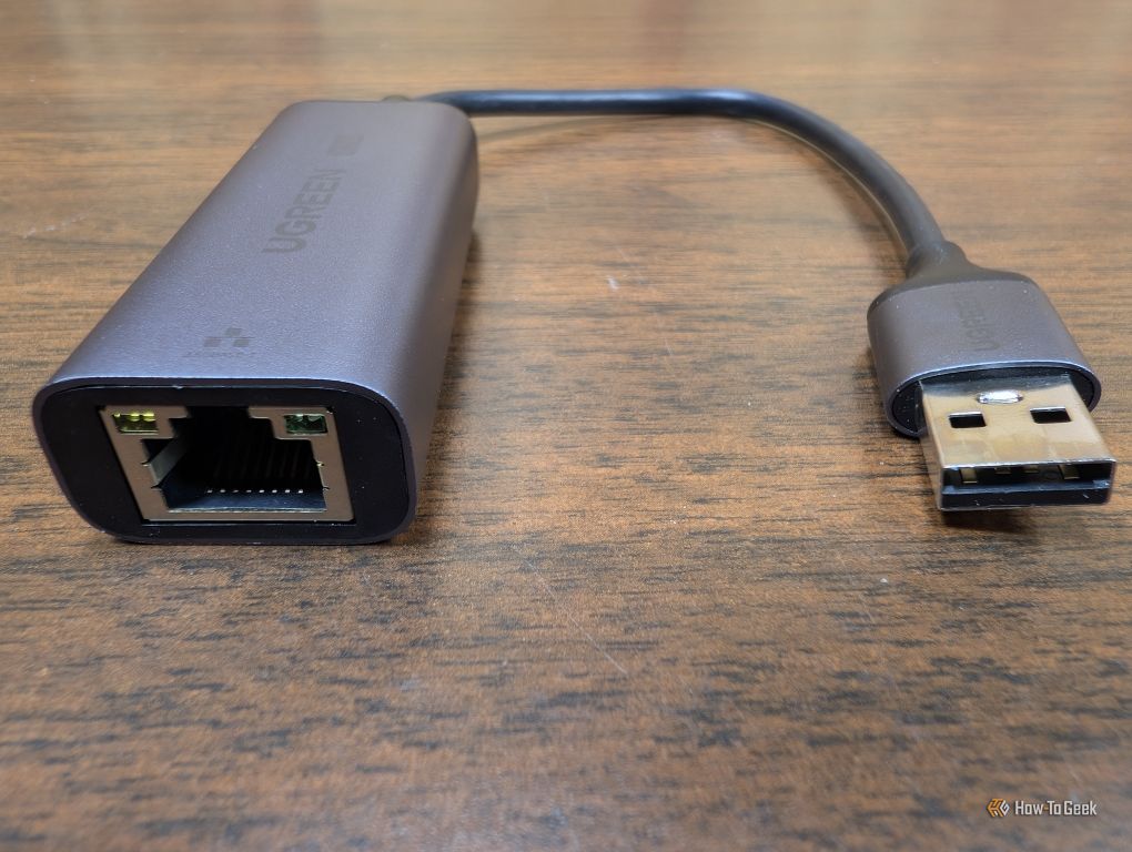A USB to Ethernet adapter.