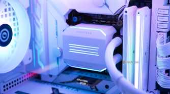 CyberPowerPC Phanteks CPU cooler inside a gaming pc.