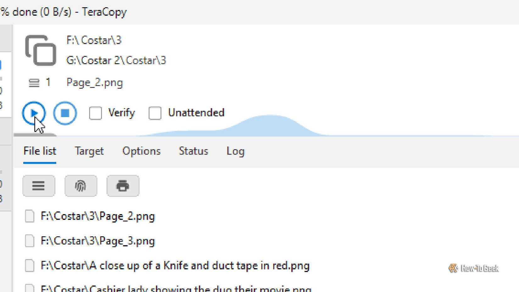 A copy over in TeraCopy paused
