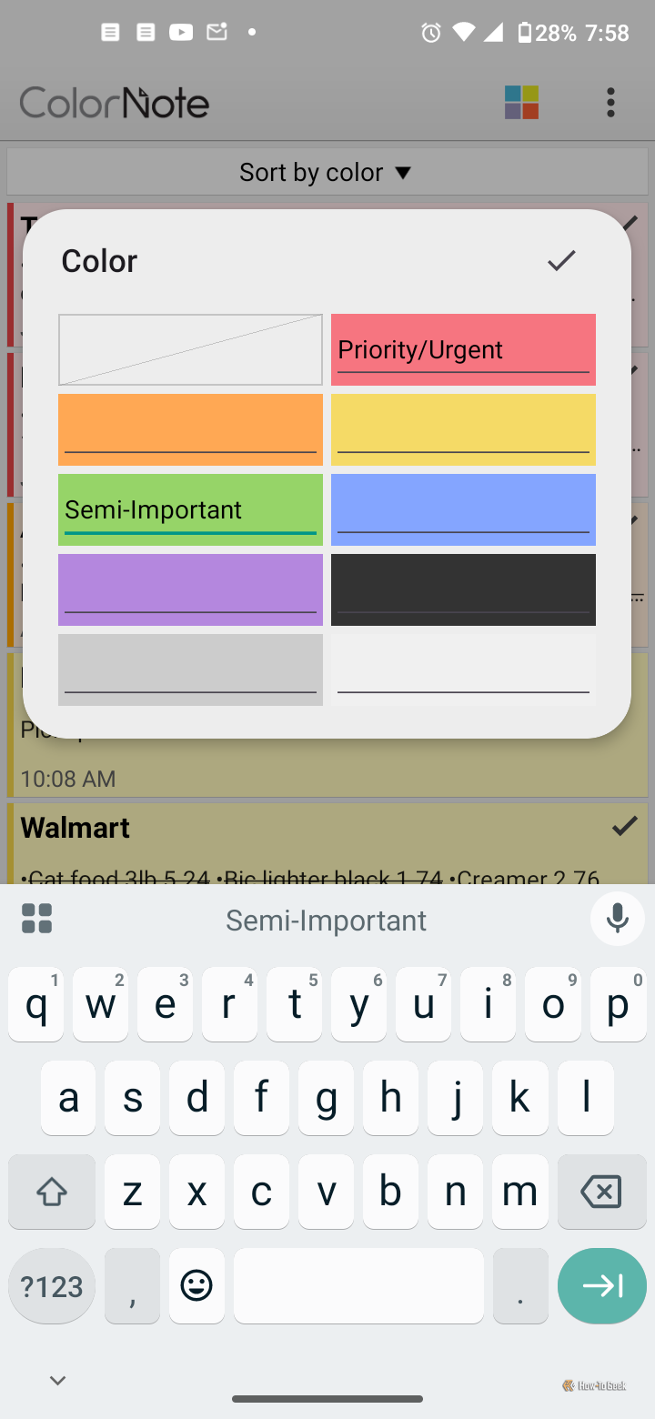 Настройки цветовых меток для удобной категоризации записей в ColorNote