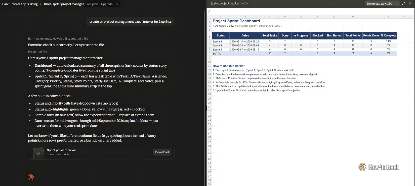 Excel sheet generation via Claude