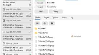 File times shown in TeraCopy
