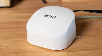 Front view of Amazon Eero Wi-Fi router.