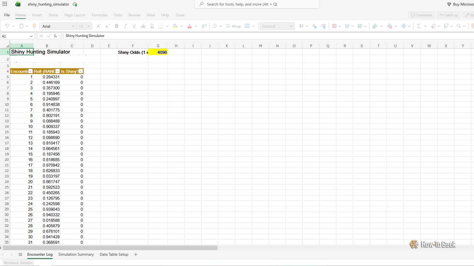 Gym leader dashboard showing the Encounter Log