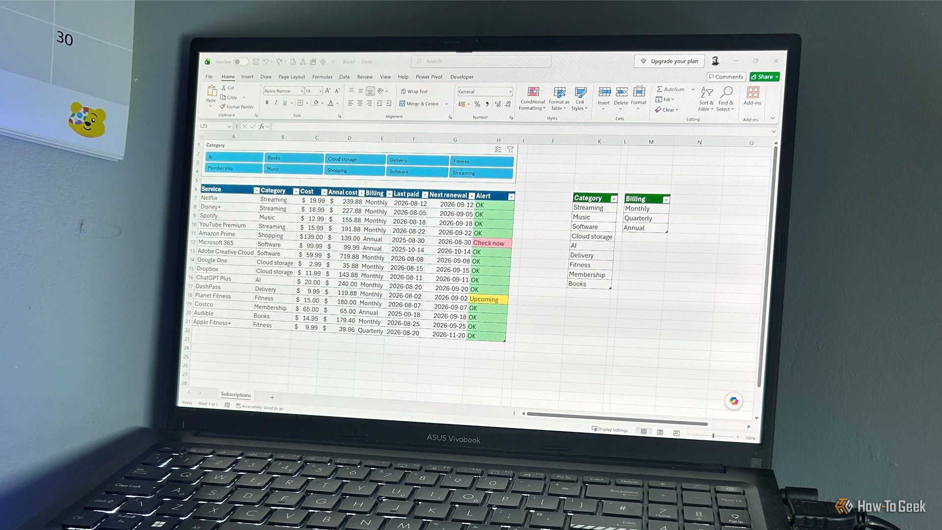 I saved over $1,000 after building this simple Excel subscription tracker