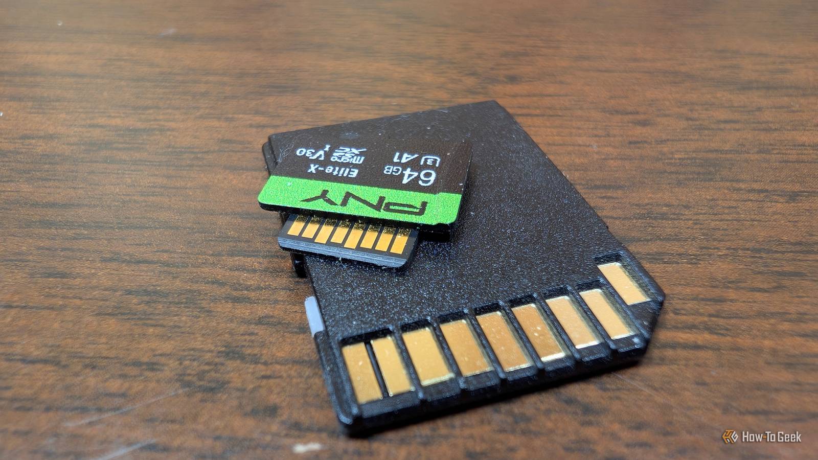 Two microSD cards on an SD card.