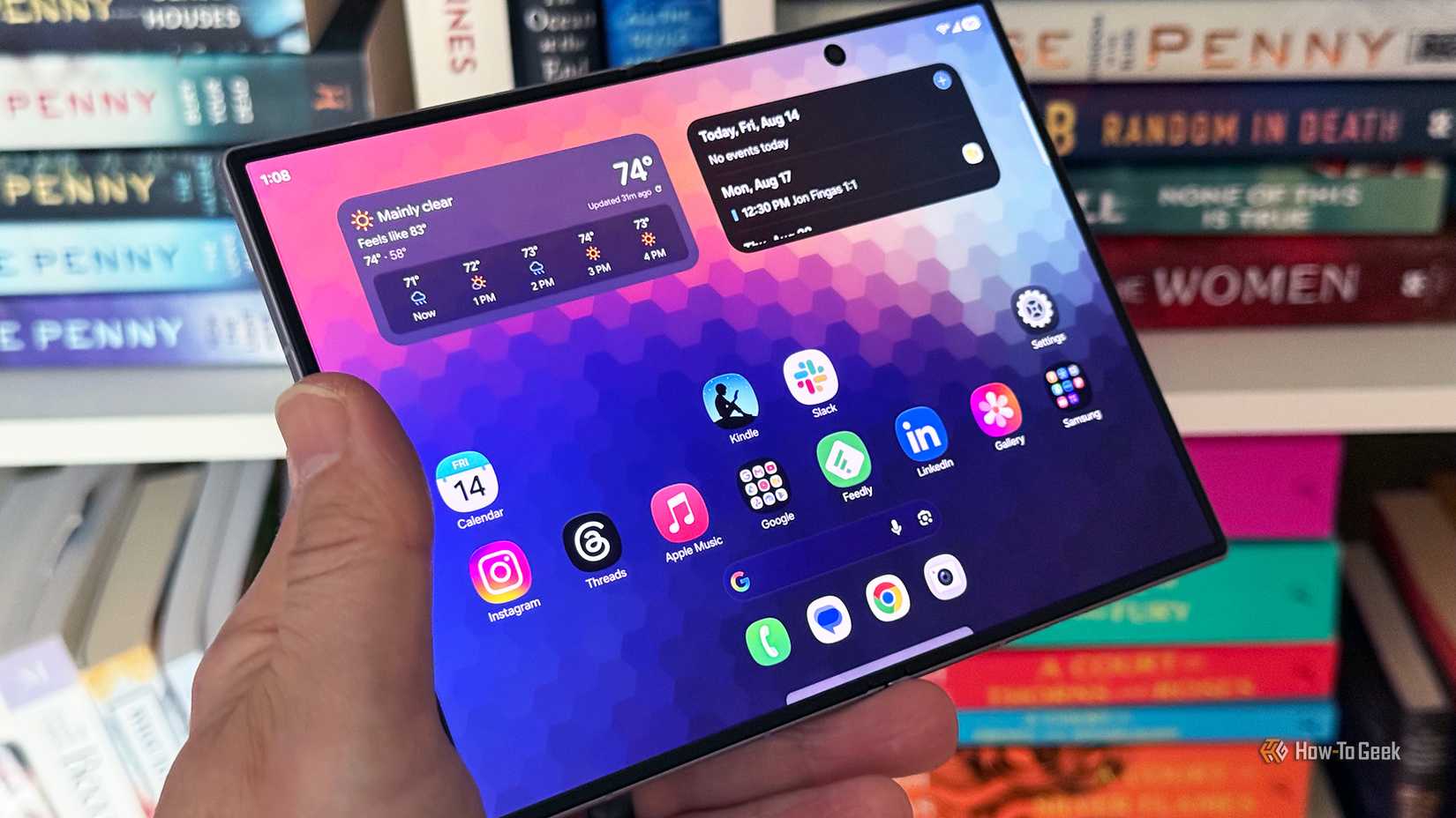 Samsung Galaxy Z Fold 8 internal screen unfolded. 