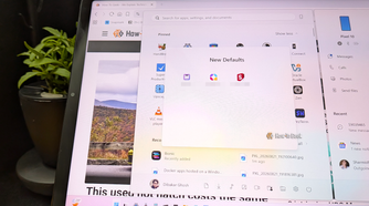 The Windows 11 start menu with 3 secret apps in a folder titled default apps.