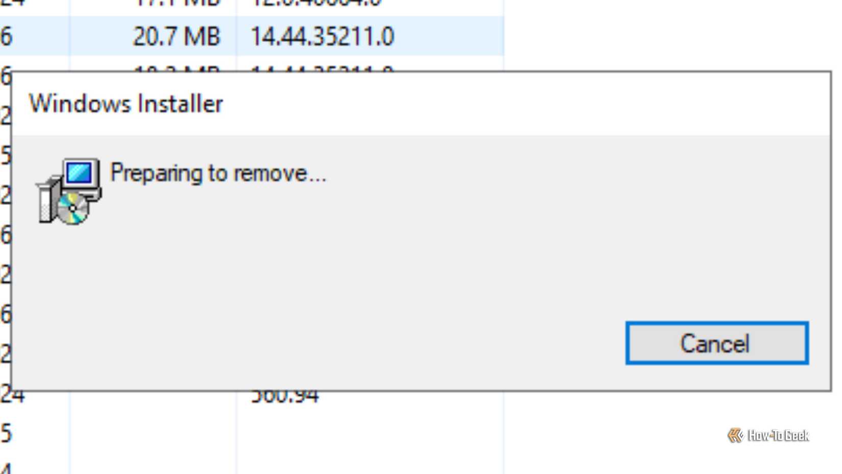 Windows Uninstaller removing a file