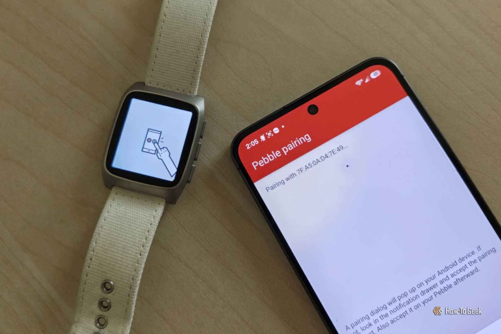 Pebble Time 2, подключенные к смартфону Samsung Galaxy S24 FE