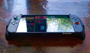 3D printed Nintendo Switch 2 grip flat on table.