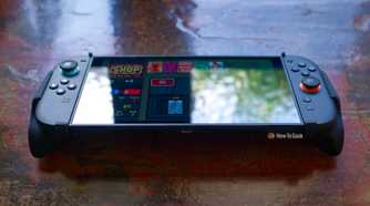 3D printed Nintendo Switch 2 grip flat on table.