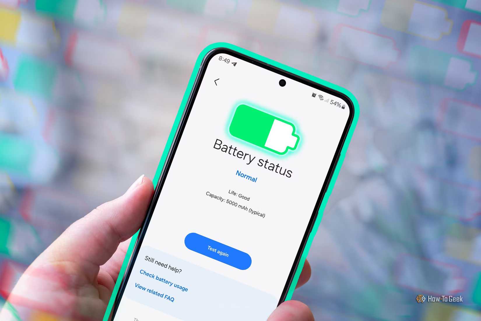 Как продлить работу батареи на старом смартфоне Samsung Galaxy Смартфон Samsung Galaxy с открытым экраном состояния аккумулятора
