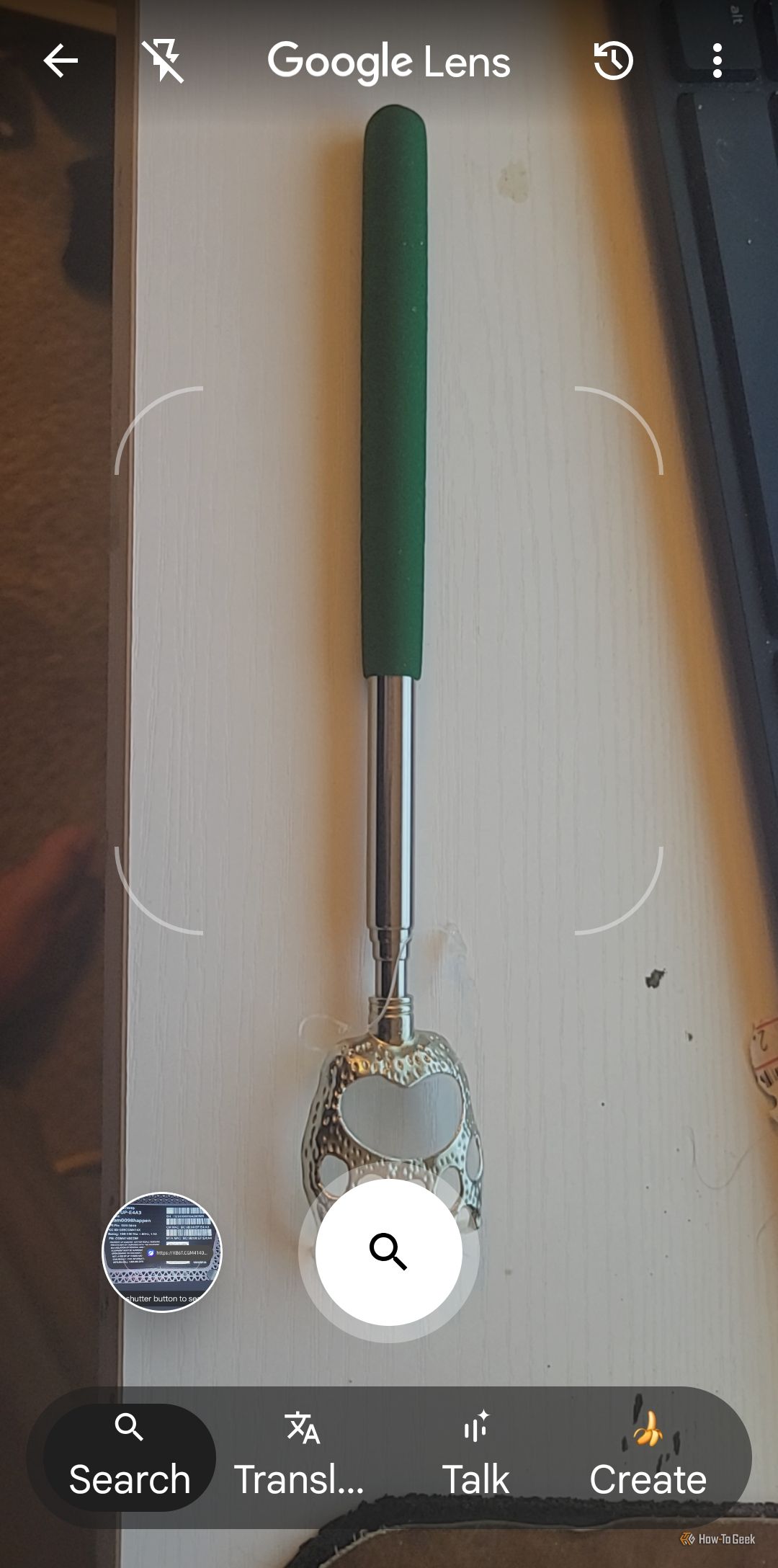 About to take a shot of a back scratching using Google Lens
