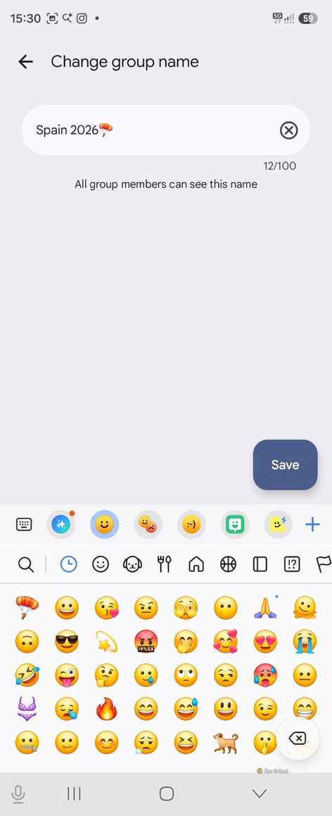 Adding emoji to group name