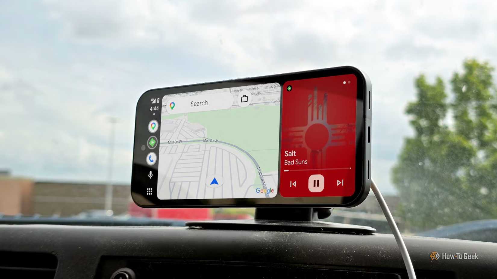 Android Auto on phone screen.