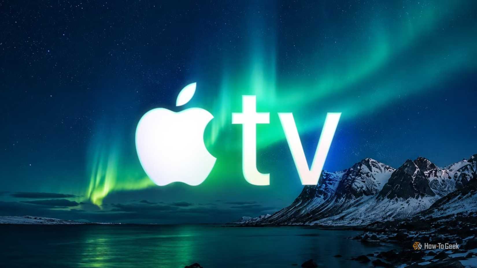 Apple TV logo with the northern lights.
