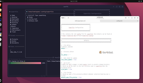 config.toml open in a text editor showing the editor, auto_check_update, and cd_on_quit settings.