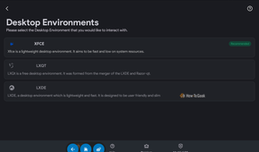 Choosing a desktop environment in Andronix.