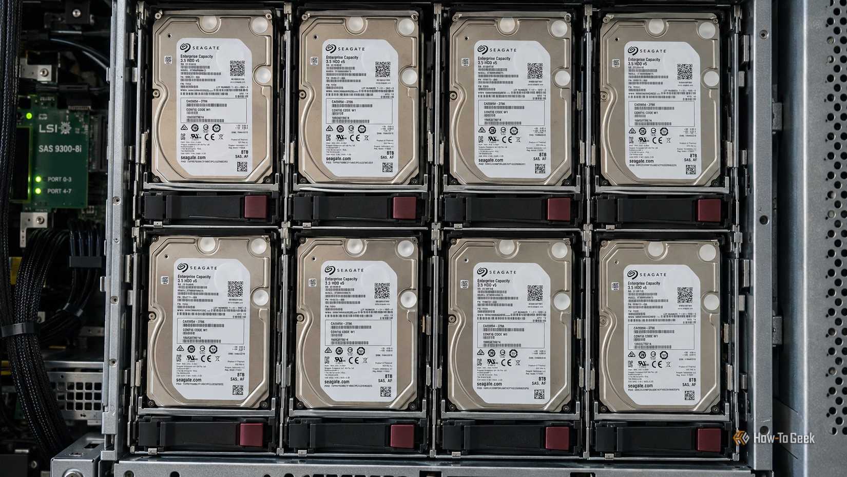 Eight Seagate Drives in Server Bay