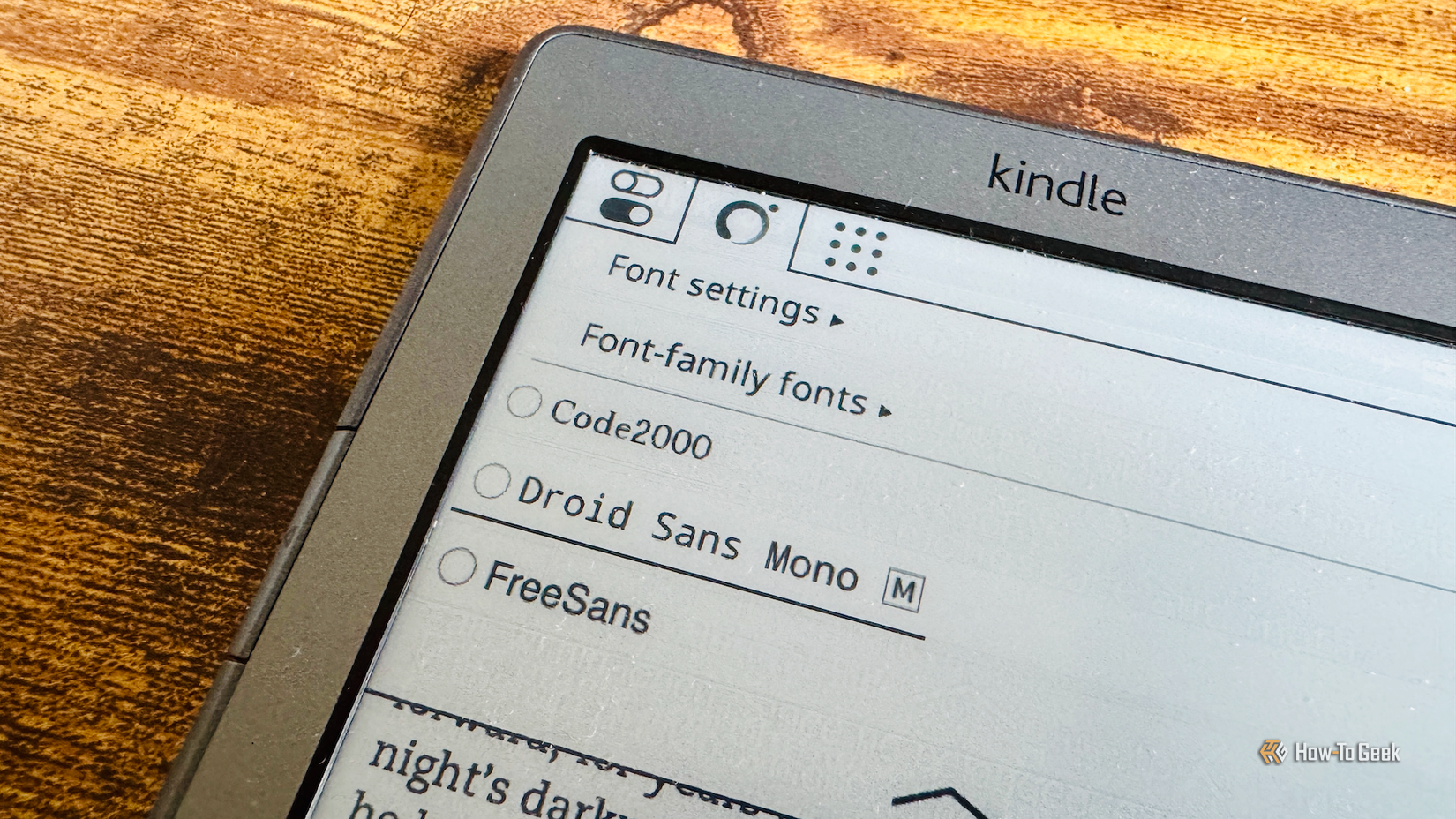 Font settings in KOReader running Zen UI.