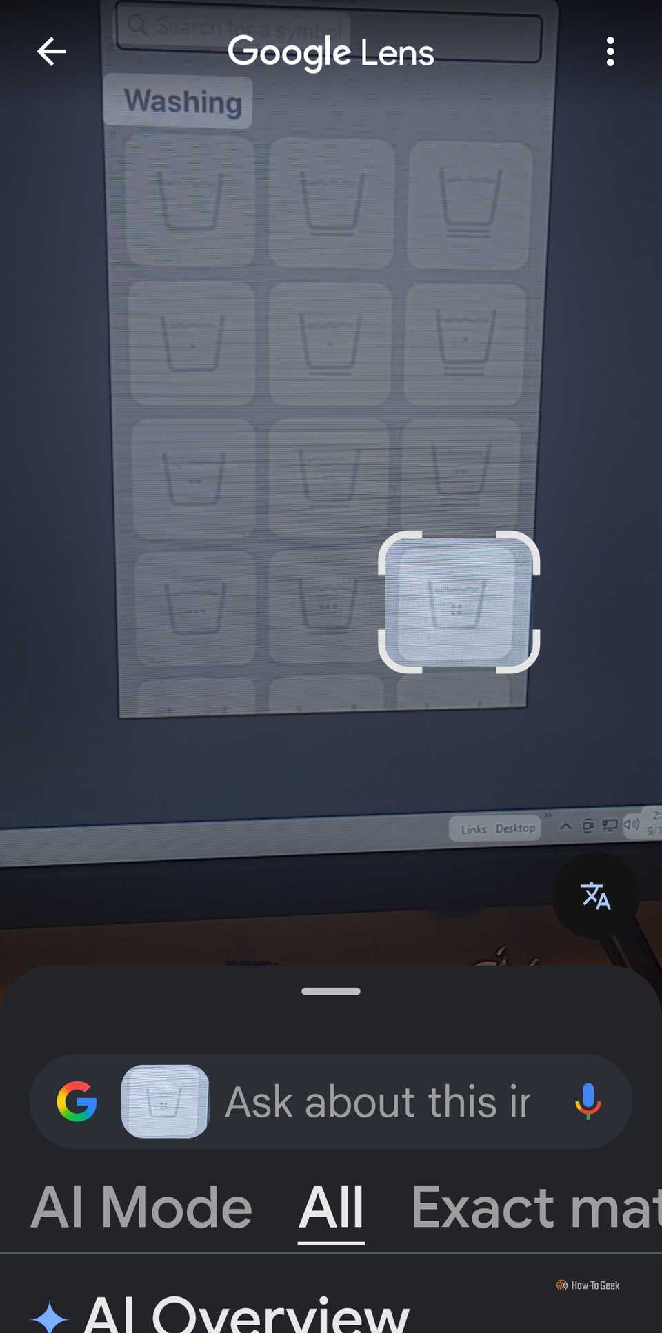 Getting laundry instructions using Google Lens