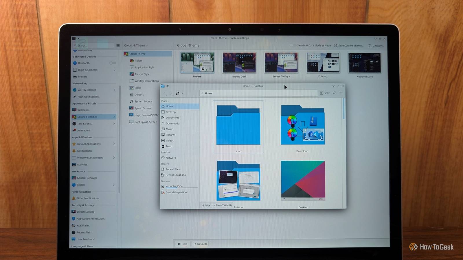 Kubuntu installed on a Surface Laptop 4.