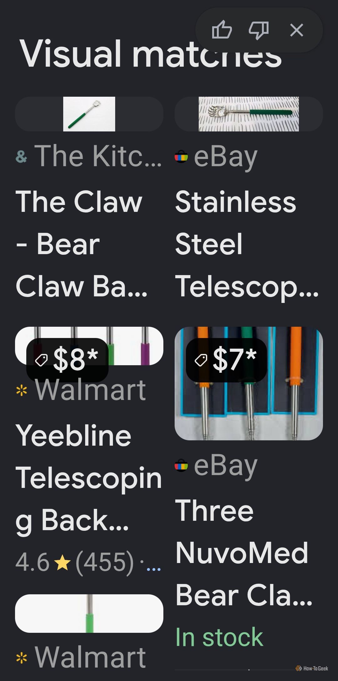 Looking at the shopping matching using Google Lens