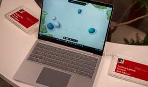 Microsoft Surface Laptop 13-inch 2nd Edition silver model running Sensory Studio Zen Garden.
