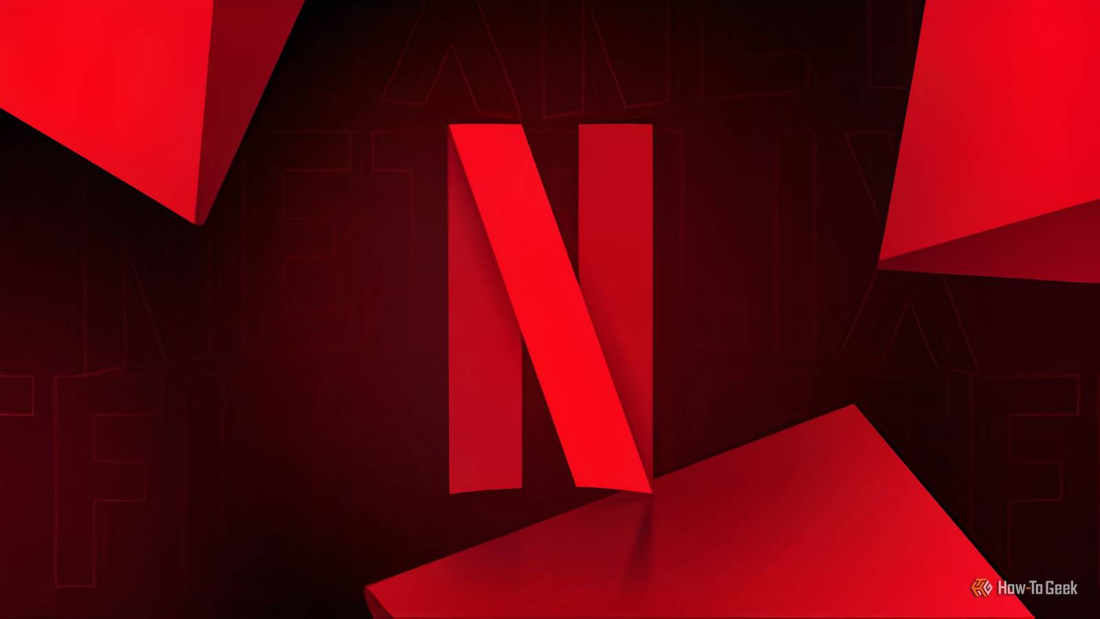 Netflix logo with red squares.