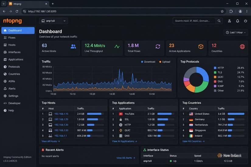 ntopng Network Dashboard Overview