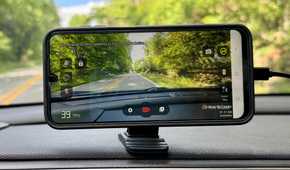 Android device being used as a dashcam while being plugged in.