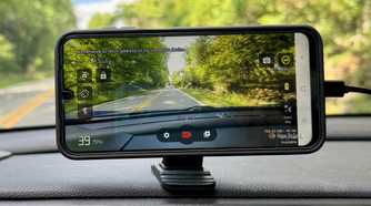 Android device being used as a dashcam while being plugged in.