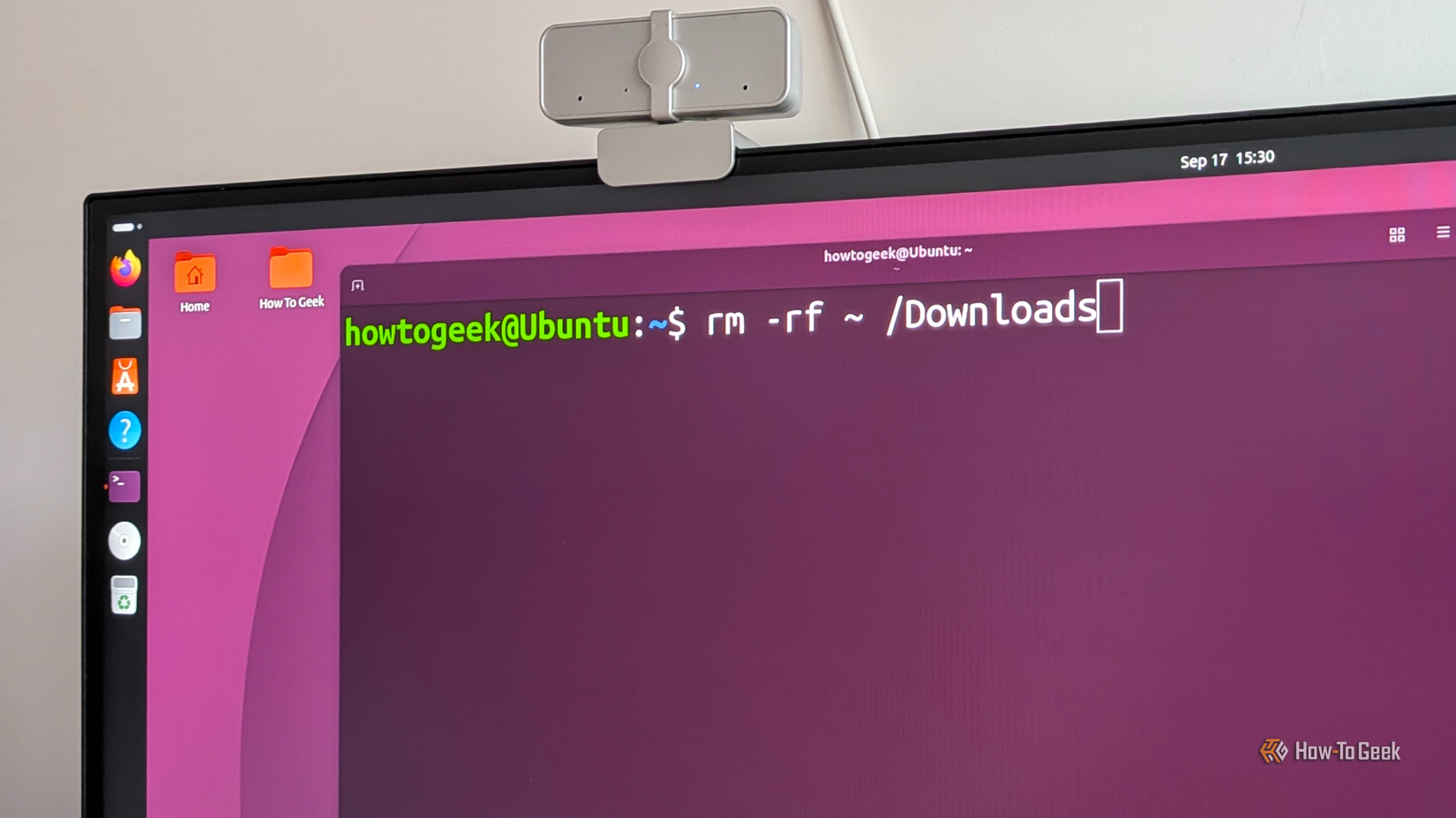 Running the rm rf command on Ubuntu with a accidental space between home directory and downloads directory.
