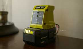 Ryobi 18V tool battery charging.