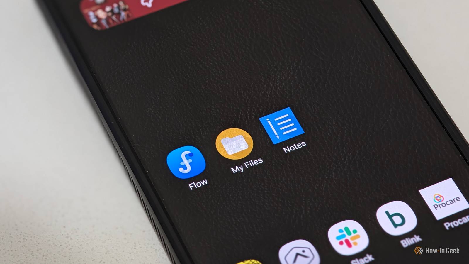 Samsung apps on a Galaxy screen
