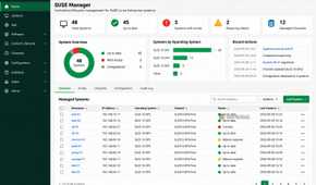 A screenshot of SUSE Manager Systems dashboard.