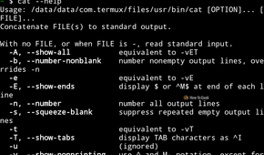 A screenshot of Termux running on Android, storage-related commands
