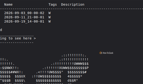 Terminal output showing a list of three Timeshift system snapshots alongside ASCII art of wide eyes with a speech bubble reading "Nothing to see here."