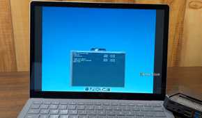 TinyCore Linux open on a laptop.