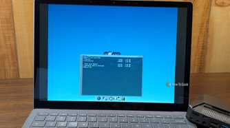 TinyCore Linux open on a laptop.