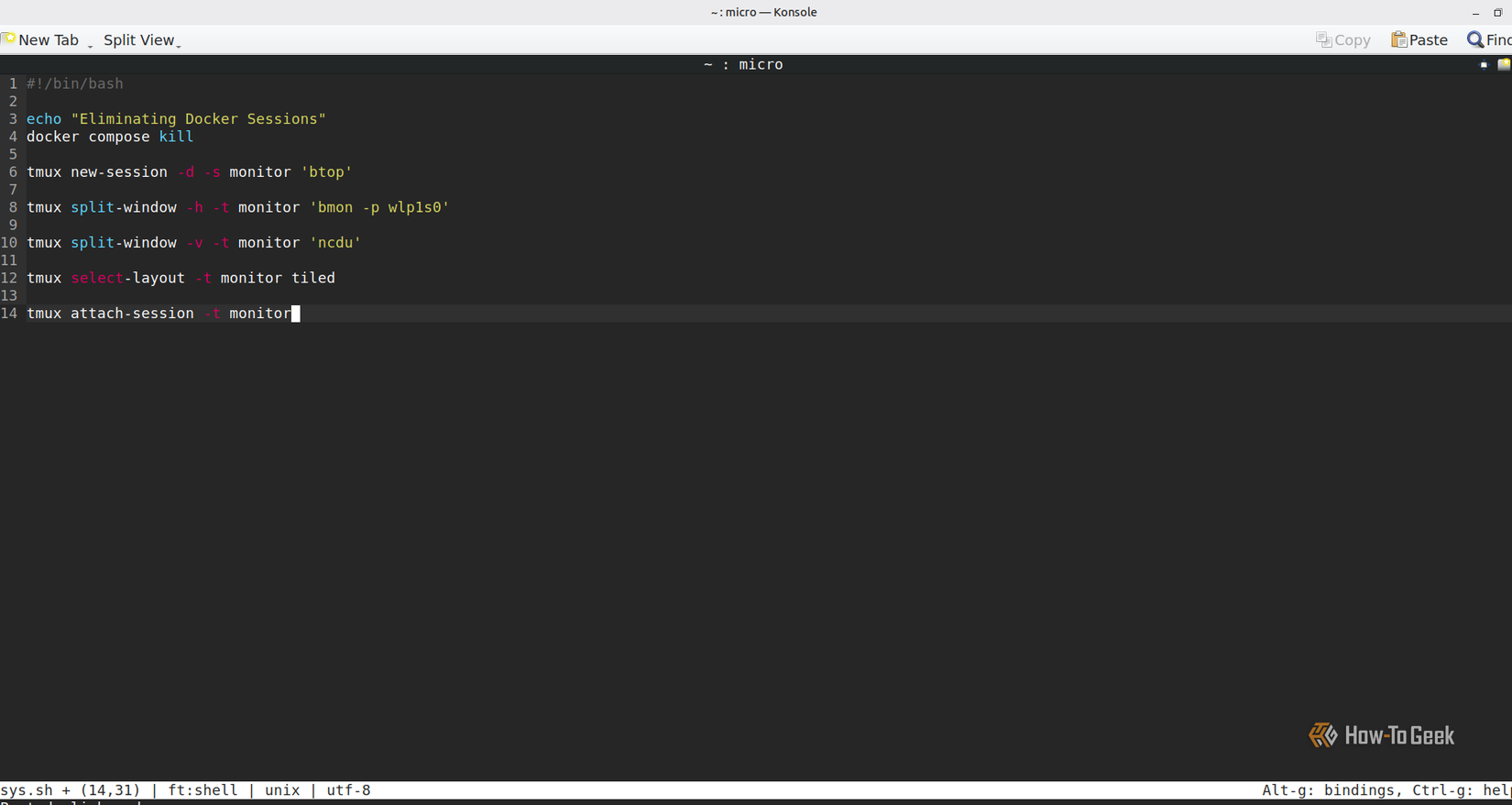 A script to set up a three-panel monitoring tool via bash.