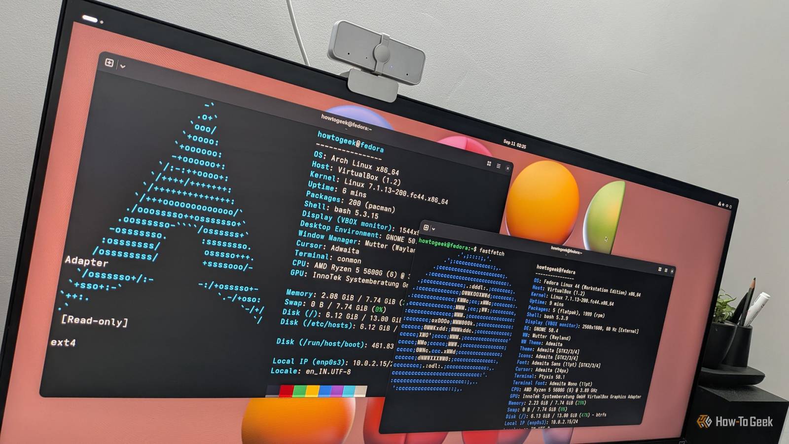 Почему после пяти лет использования Arch Linux я перешел на Fedora Два терминала Linux с результатами проверки системы