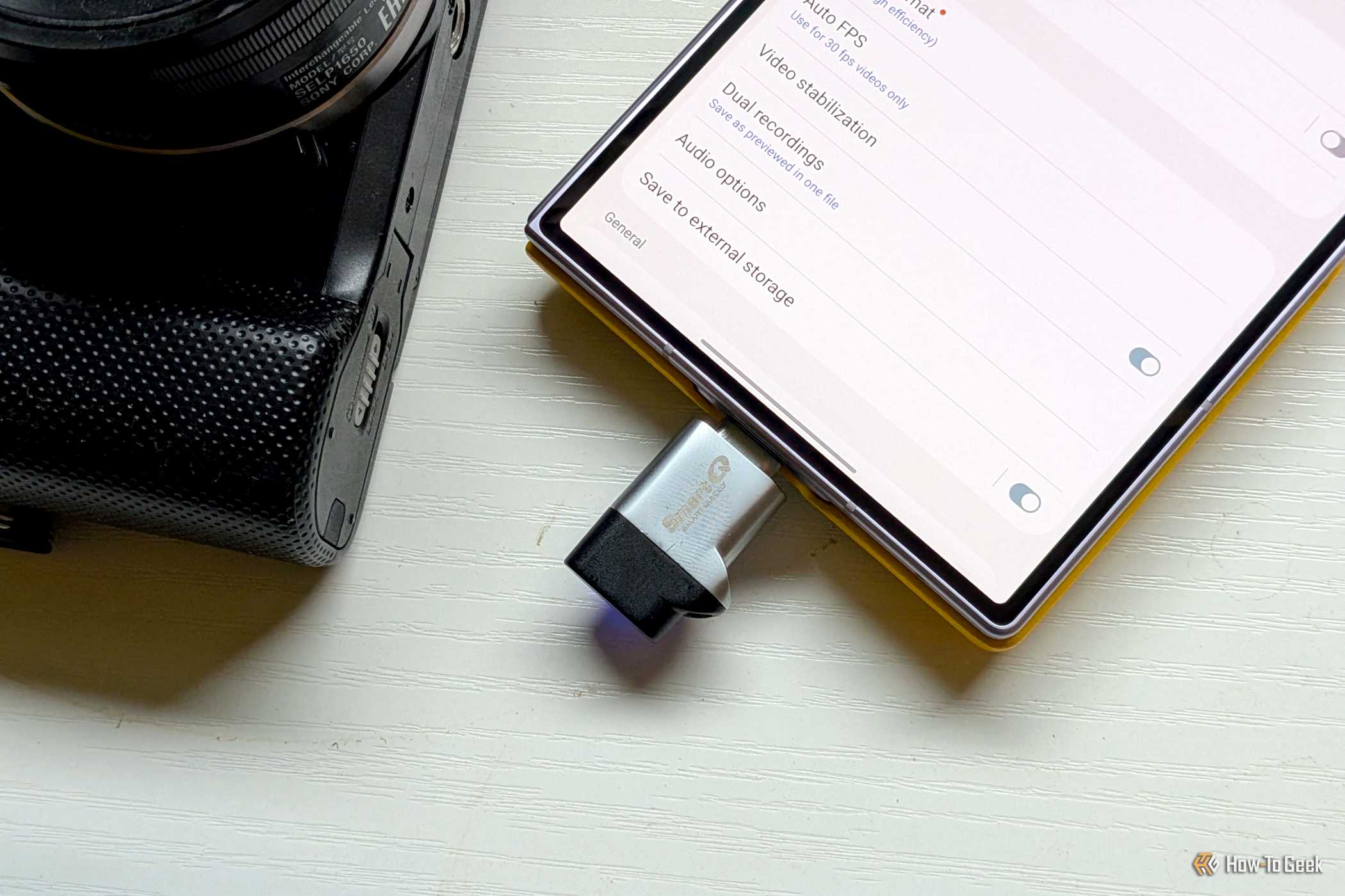 USB drive in a Samsung Galaxy phone 4