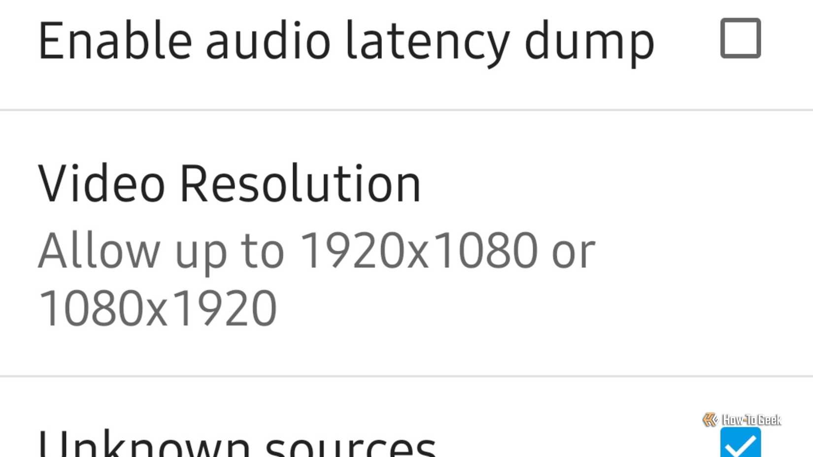 Video Resolution showing 1920 x 1080 in Android Auto's settings